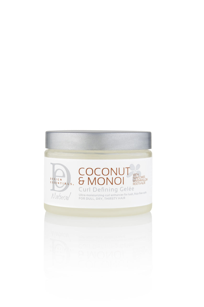 DESIGN ESSENTIALS GEL DÉFINISSANT LES BOUCLES HUILE DE NOIX DE COCO & MONOÏ 12OZ