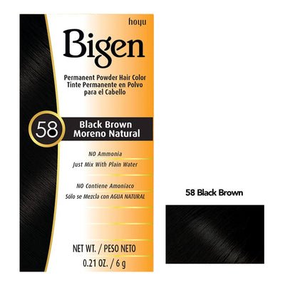 BIGEN COLORATION PERMANENTE EN POUDRE 58 - BRUN NOIR