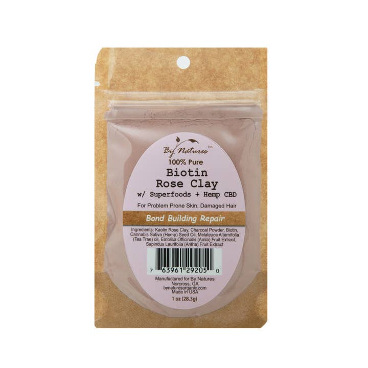 BY NATURE'S ARGILE ROSE À LA BIOTINE 100% PURE 28G