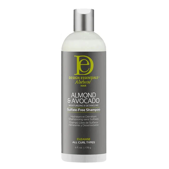 DESIGN ESSENTIALS SHAMPOOING SANS SULFATE AMANDE ET AVOCAT 6OZ