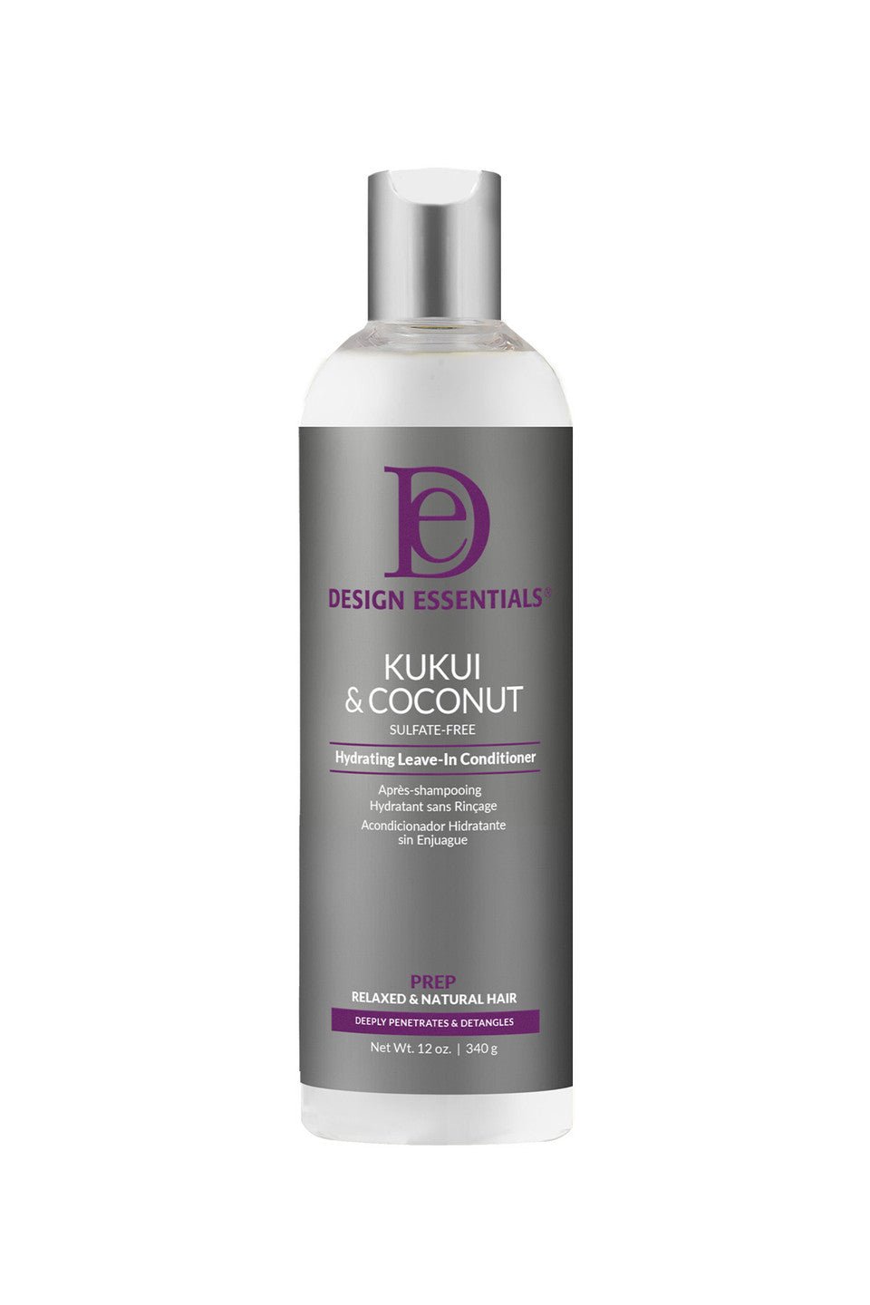 DESIGN ESSENTIALS APRÈS-SHAMPOOING HYDRATANT SANS RINÇAGE KUKUI & NOIX DE COCO SANS SULFATE 355ML