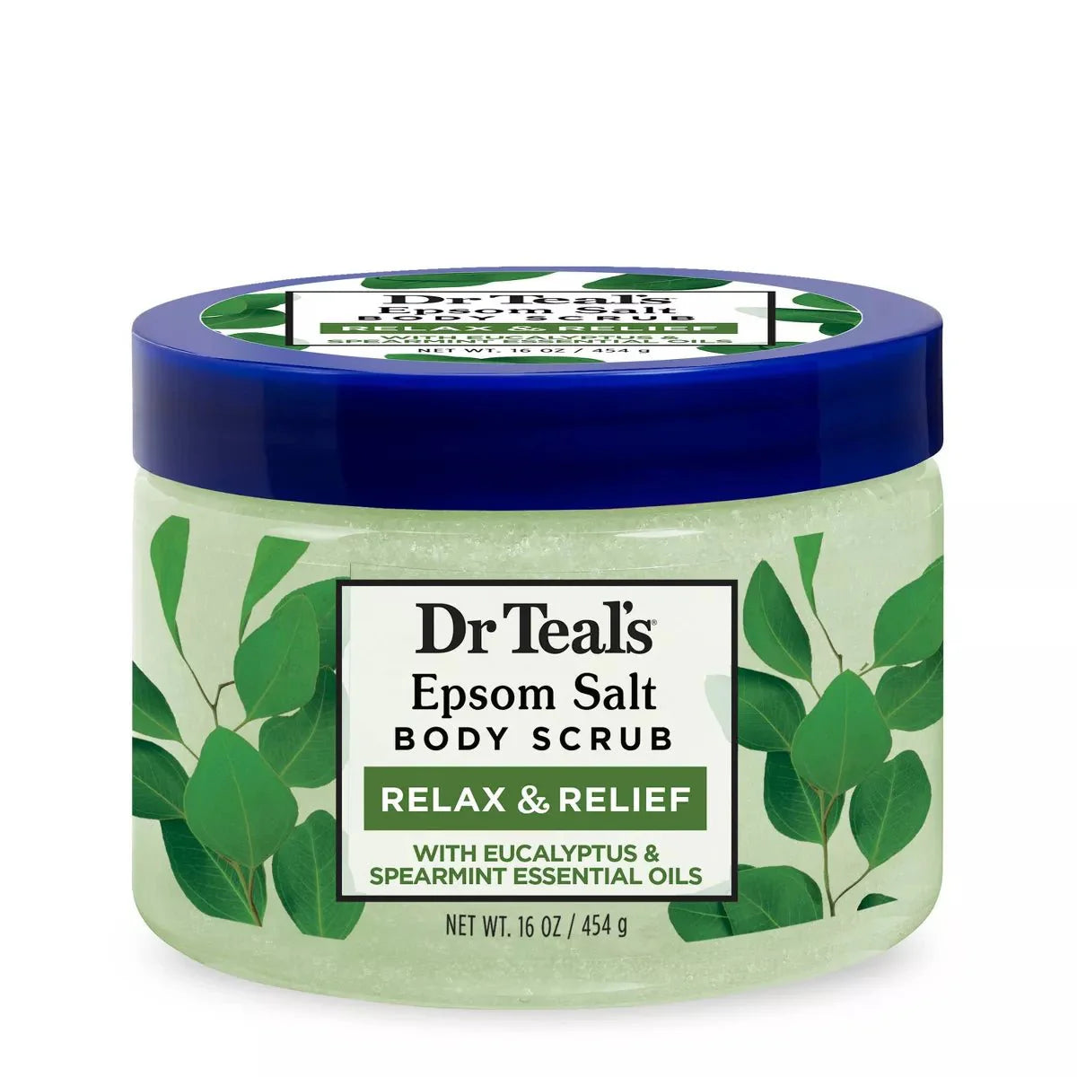 Exfoliant corporel au sel d'Epsom Dr Teal's Exfolier & Renouveler Eucalyptus & Menthe Verte - 453 g