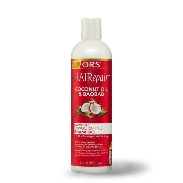 Shampooing stimulant sans sulfate ORS HAIRepair à l'huile de noix de coco et au baobab 370 ml