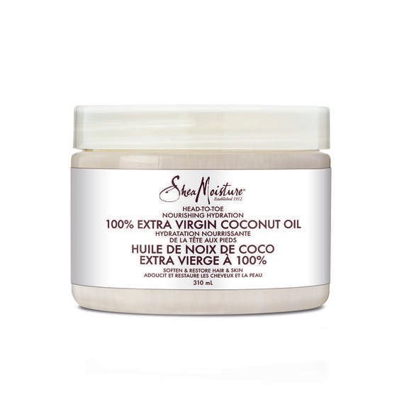SHEAMOISTURE Huile de Coco 100% Vierge Extra, Hydratation Nourrissante de la Tête aux Pieds 90g