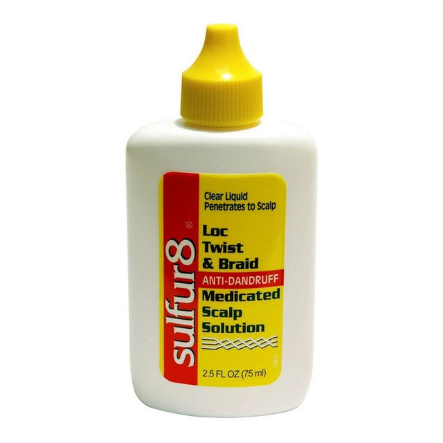 SULFUR 8 Solution Médicamenteuse Anti-Pelliculaire pour Cuir Chevelu, Torsades et Tresses Loc, 2,5 oz