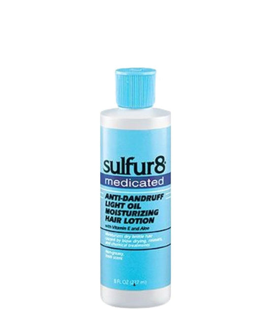 SULFUR8 LOTION CAPILLAIRE HYDRATANTE ANTI-PELLICULAIRE MÉDICAMENTÉE HUILE LÉGÈRE 8OZ