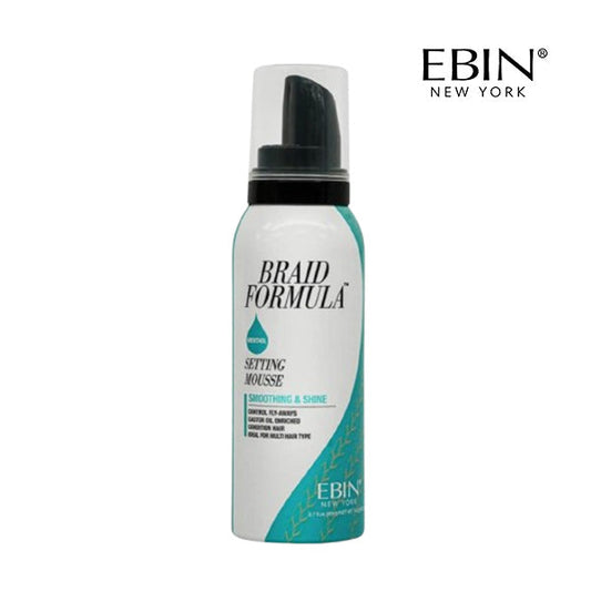 MOUSSE FIXANTE EBIN NEW YORK BRAID FORMULA – LISSANTE ET BRILLANTE MENTHE POIVRÉE 2.7OZ