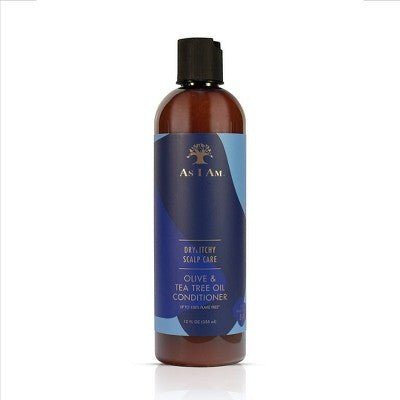 AS I AM SOIN CHEVEUX ET CUIR CHEVELU SECS ET DÉMANGEAISONS APRÈS-SHAMPOOING HUILE D'OLIVE ET ARBRE À THÉ 355ML