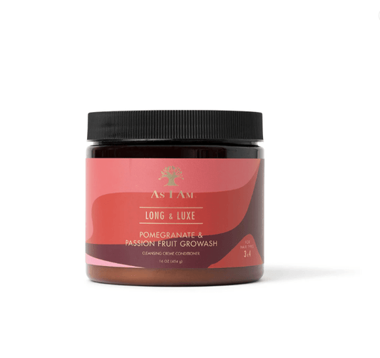 AS I AM LONG AND LUXE GRENADE ET FRUIT DE LA PASSION GROWASH APRÈS-SHAMPOOING CRÈME NETTOYANTE 454g