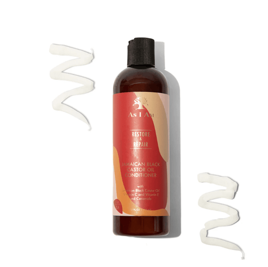 AS I AM SOIN APRÈS-SHAMPOOING HUILE DE RICIN NOIRE DE JAMAÏQUE RÉPARATEUR 12OZ