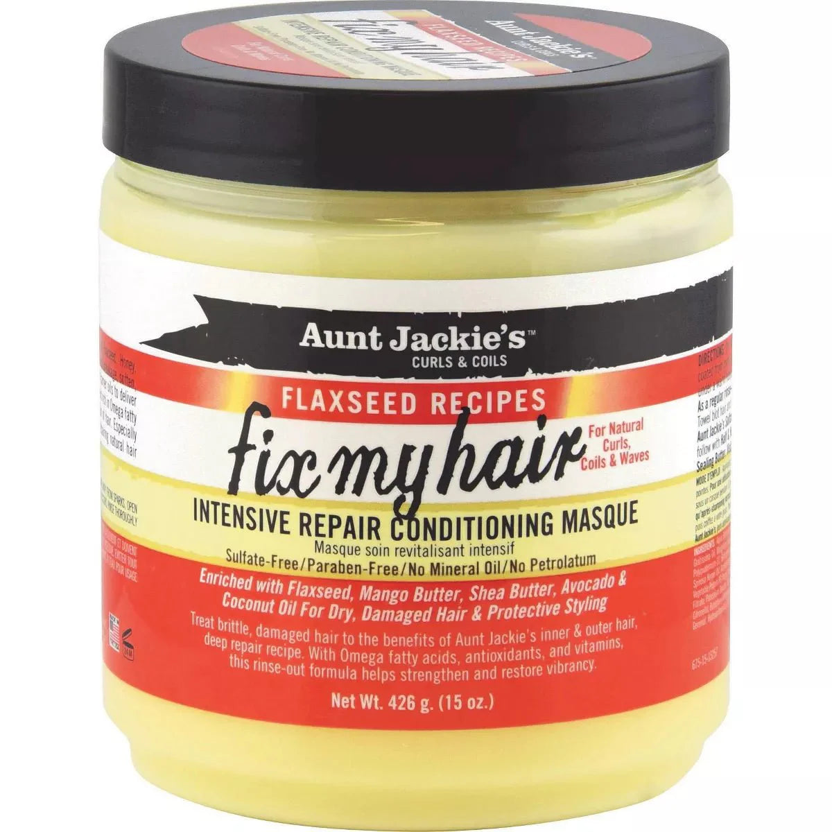 Masque revitalisant réparateur intensif Fix My Hair de tante Jackie – 425 g