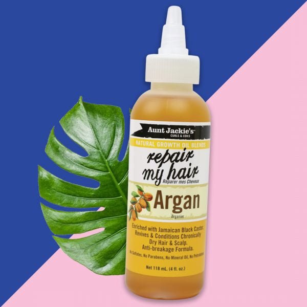 MÉLANGE D'HUILES DE CROISSANCE NATURELLE DE TATA JACKIE-RÉPARE MES CHEVEUX – ARGAN 118 ML
