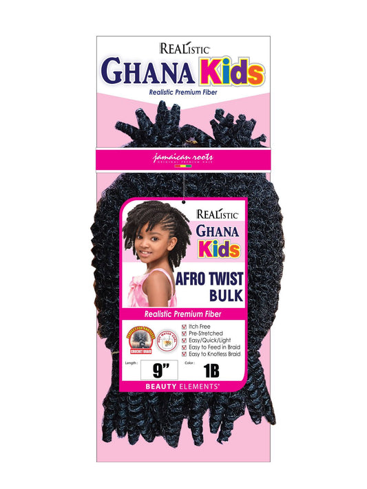 BEAUTY ELEMENTS GHANA KIDS AFRO TWIST BULK 9" - 1B