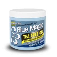 Revitalisant coiffant sans rinçage à l'huile d'arbre à thé BLUE MAGIC 13,75 OZ