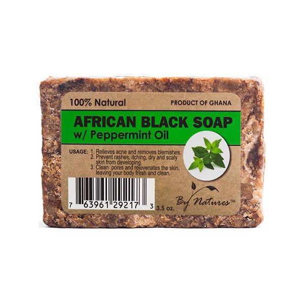 SAVON NOIR AFRICAIN 100% NATUREL À L'HUILE DE MENTHE POIVRÉE BY NATURES 99 g
