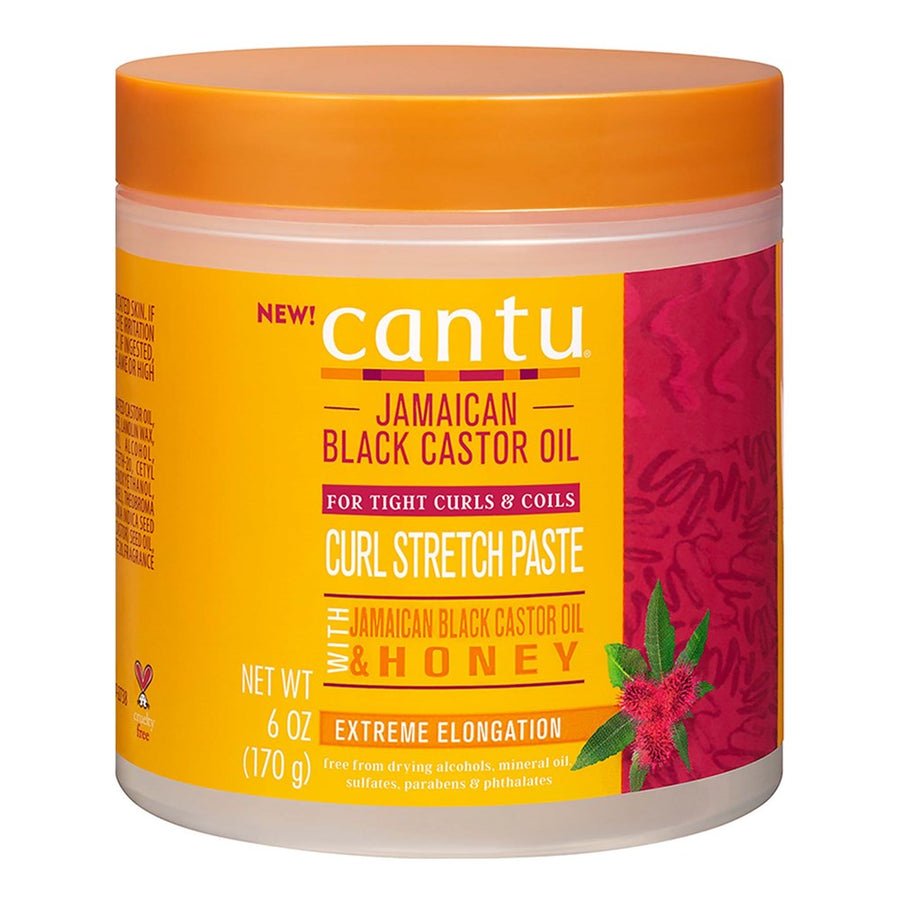 CANTU Pâte Coiffante Allongeante Boucles à l'Huile de Ricin Noire de Jamaïque 170g