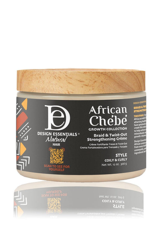 CRÈME FORTIFIANTE DESIGN ESSENTIALS AFRICAN CHEBE POUR TRESSES ET TWIST-OUT 340G