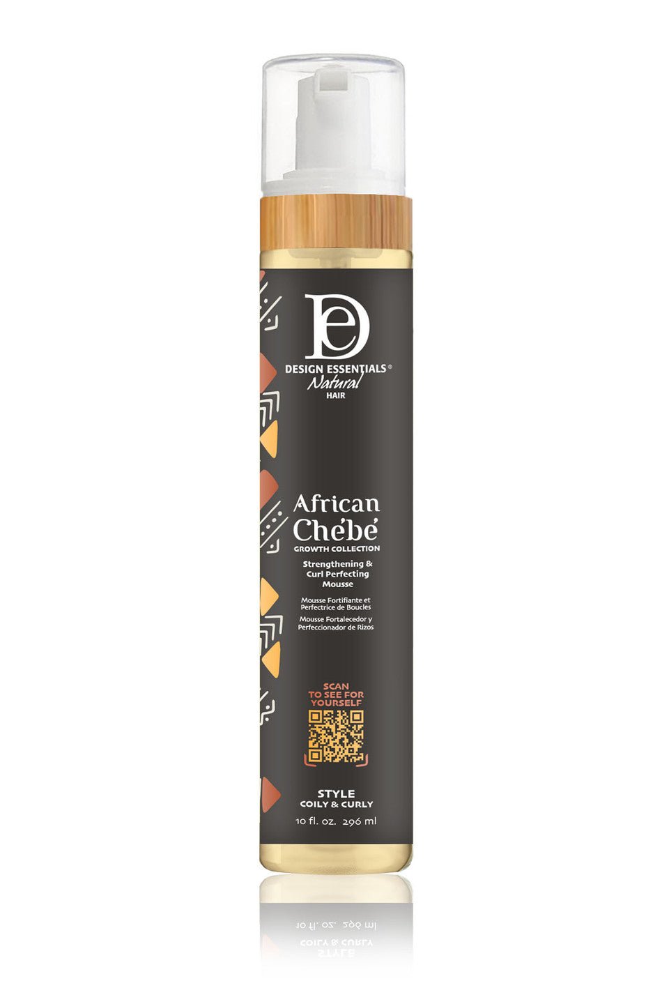 DESIGN ESSENTIALS MOUSSE RENFORÇANTE ET PARFAITE POUR BOUCLES AU CHEBE AFRICAIN 10OZ