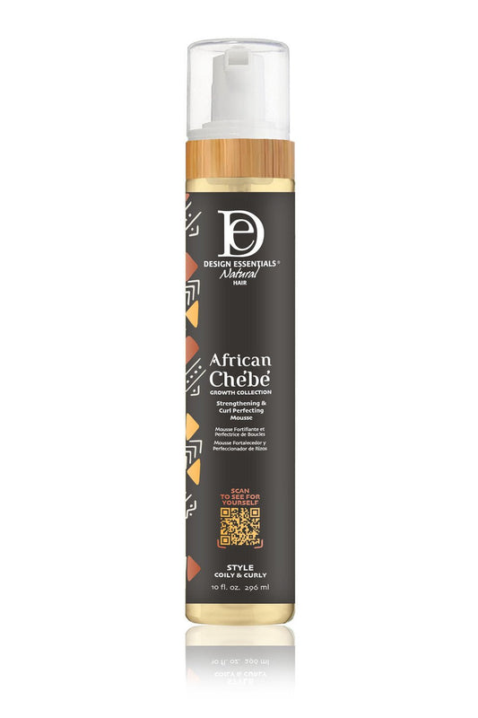 DESIGN ESSENTIALS MOUSSE RENFORÇANTE ET PARFAITE POUR BOUCLES AU CHEBE AFRICAIN 10OZ