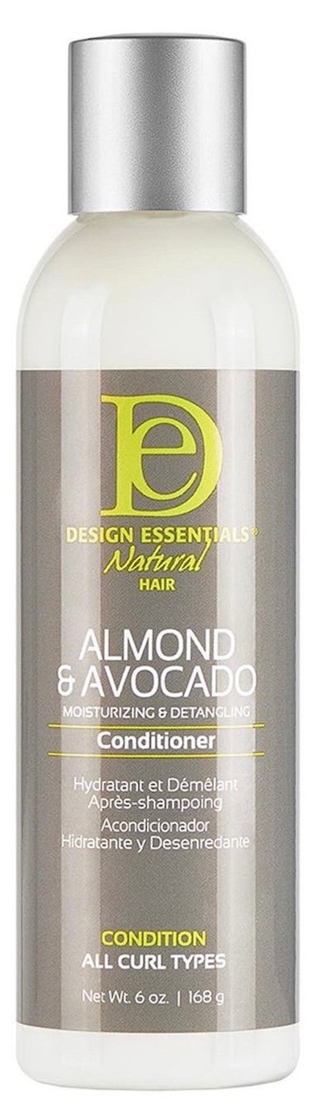 DESIGN ESSENTIALS Après-shampoing hydratant et démêlant Amande & Avocat 177ml