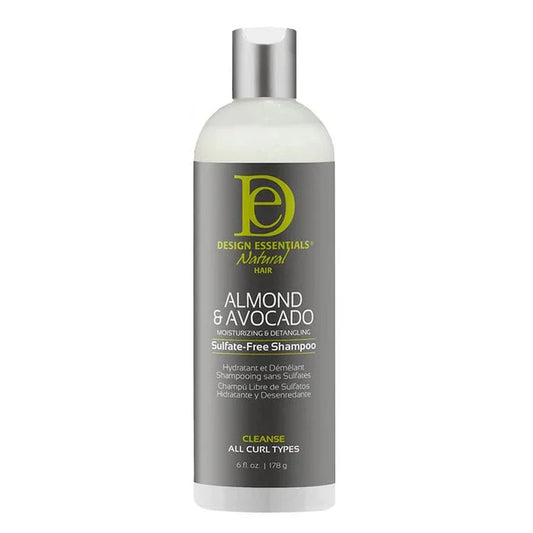 DESIGN ESSENTIALS SHAMPOOING SANS SULFATE AMANDE ET AVOCAT 6OZ