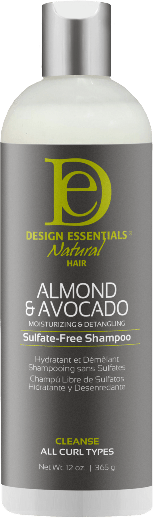 DESIGN ESSENTIALS ALMOND&AVOCADO SULFATE FREE SHAMPOO 12OZ