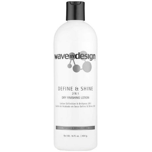 DESIGN ESSENTIALS WAVE BY DESIGN LOTION DE FINITION SÈCHE 2 EN 1 DÉFINIR ET FAIRE BRILLER 473 ML