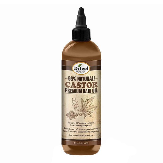 HUILE CAPILLAIRE DE RICIN PREMIUM 99% NATURELLE DIFEEL 7.78 OZ