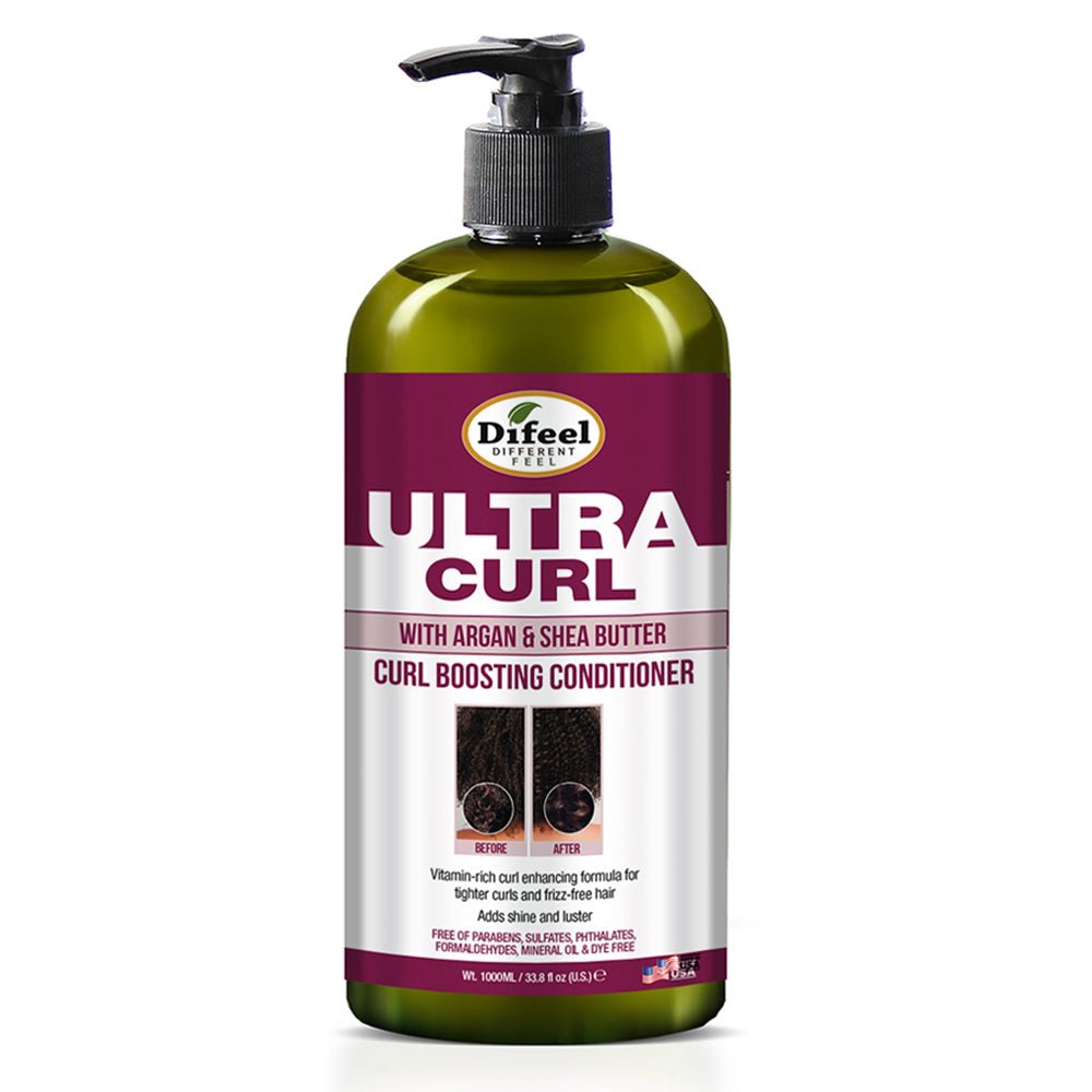 DIFEEL Ultra Curl avec Huile d'Argan et Beurre de Karité - Après-shampooing Activateur de Boucles 33,8 oz