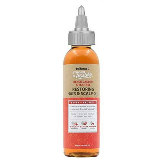 DR.MIRACLE'S  BLACK CASTOR & TEA TREE RESTORING HAIR & SCALP OIL 4OZ