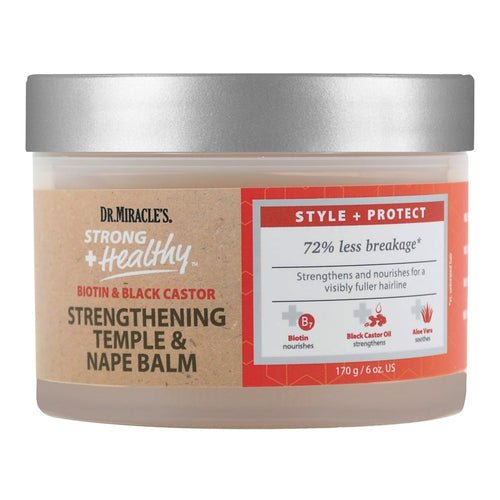 BAUME FORTIFIANT TEMPLES ET NUQUE À LA BIOTINE ET À L'HUILE DE RICIN NOIRE DR. MIRACLE'S 12OZ