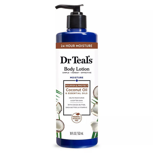 DR TEAL'S LOTION CORPOREL HUILE DE NOIX DE COCO 18 OZ