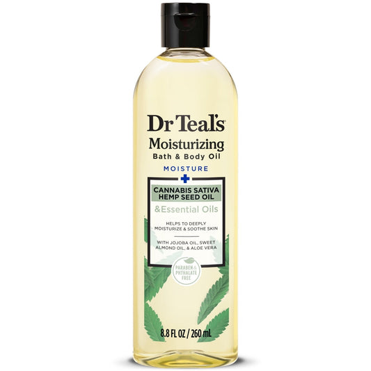 Dr Teal's Bath & Body Oil with Cannabis Sativa Hemp Seed Oil 8.8 OZ