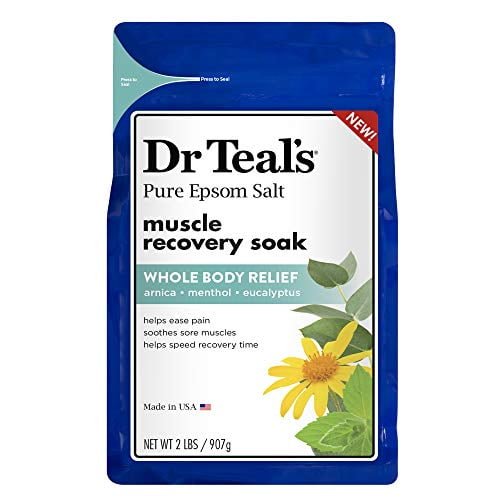 DR TEAL'S Sel d'Epsom Bain Récupération Musculaire Soulagement Complet du Corps avec Arnica, Menthol, Eucalyptus 1.13 kg