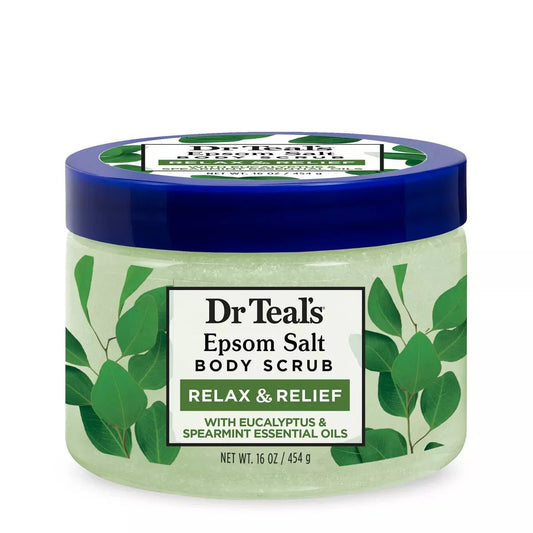 Exfoliant corporel au sel d'Epsom Dr Teal's Exfolier & Renouveler Eucalyptus & Menthe Verte - 453 g