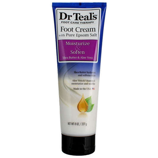 CRÈME POUR LES PIEDS DR TEAL'S HYDRATE & ADOUCIT AU BEURRE DE KARITÉ 8OZ