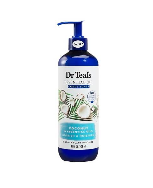 DR TEAL'S Après-shampooing nourrissant et hydratant aux huiles essentielles et à l'huile de coco 473 ml