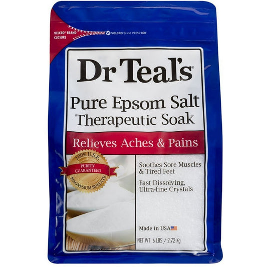 DR TEAL'S Pure Epsom Salt Therapeutic Soaking Solution, Unscented 6lb