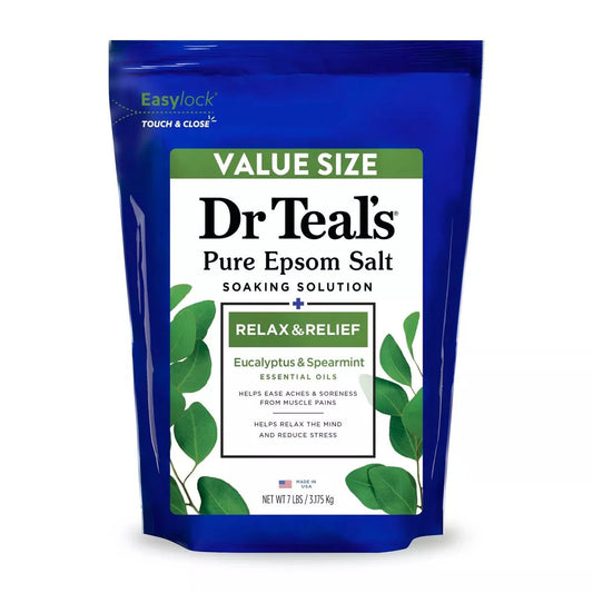 DR TEAL'S Relax & Relief Eucalyptus & Spearmint Pure Epsom Bath Salt 7lb