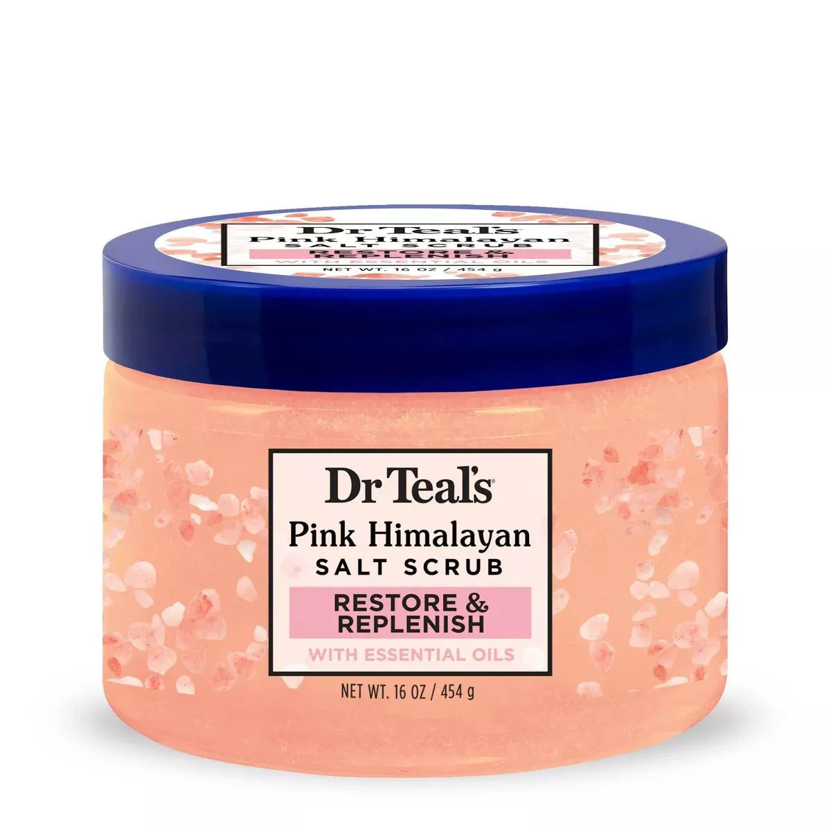 Exfoliant au sel rose de l'Himalaya Dr Teal's Restore & Replenish, parfum orange – 453 g