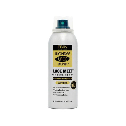 EBIN SUPREME WONDER LACE BOND LAQUE AÉROSOL FONDANTE POUR DENTELLE ARGENTÉE 2,7 OZ