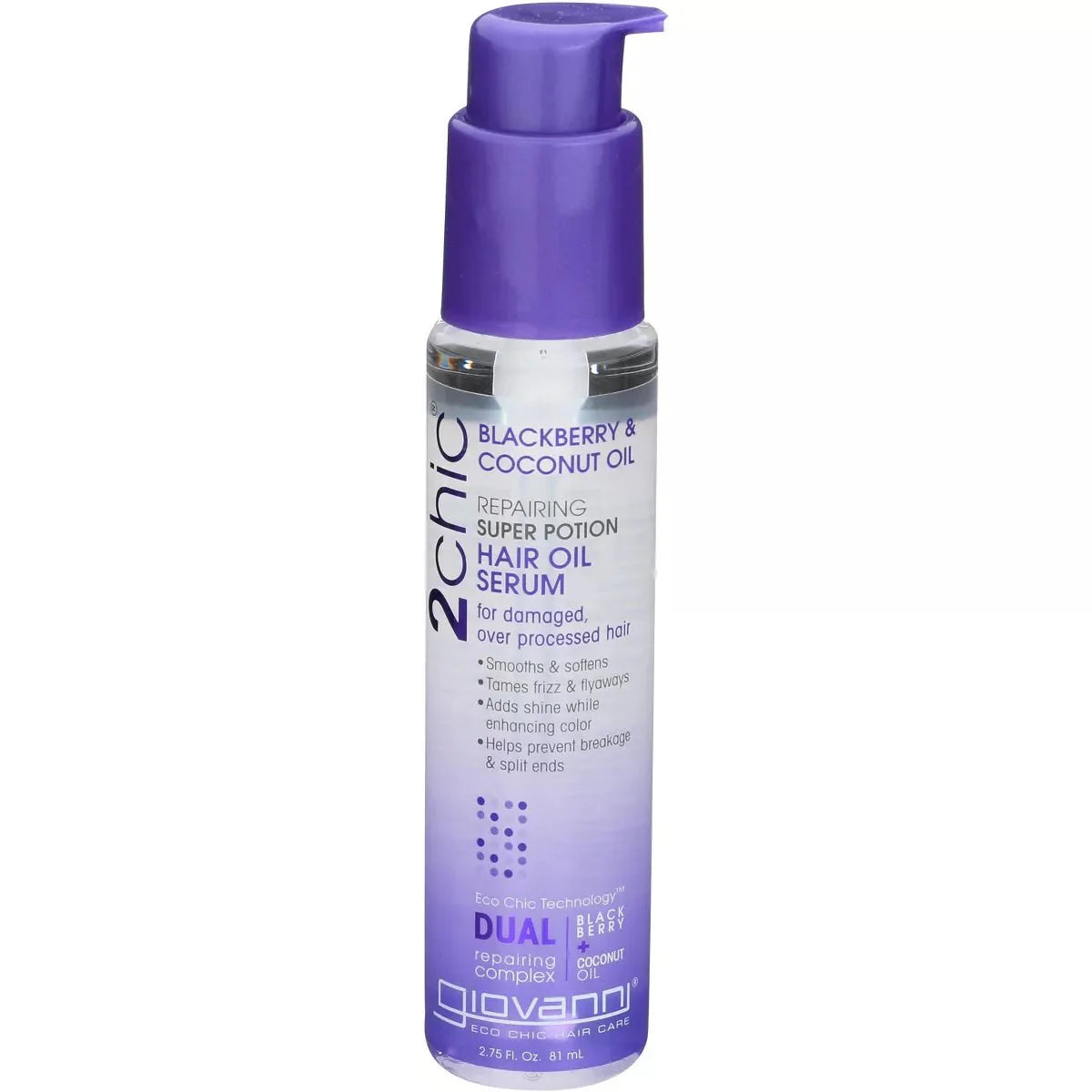 SOINS CAPILLAIRES CHICS GIOVANNI, SÉRUM HUILE CAPILLAIRE RÉPARATEUR 2CHIC SUPER POTION À L'HUILE DE MÛRE ET DE NOIX DE COCO, 2,75 oz