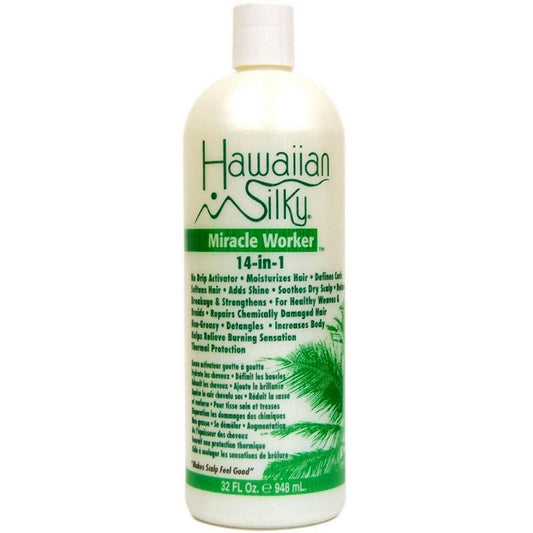 HAWAIIAN SILKY 14-EN-1 RÉPARATEUR MIRACLE SANS GOUTTE ACTIVATEUR & HYDRATANT 32OZ