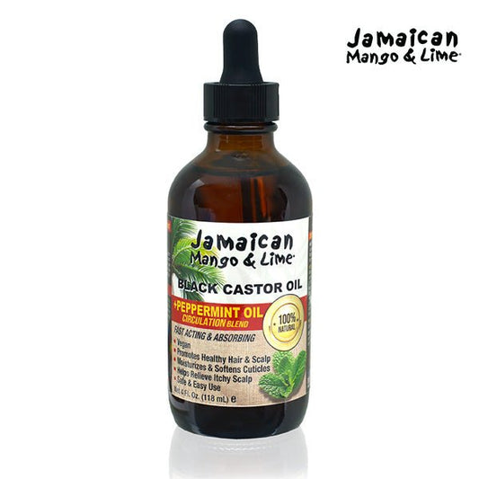 JAMAICAN MANGO & LIME HUILE DE RICIN NOIRE JAMAÏCAINE À LA MENTHE POIVRÉE 4 OZ