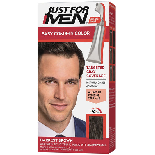 JUST FOR MEN COLORATION AVEC PEIGNE BRUN FONCÉ A-50