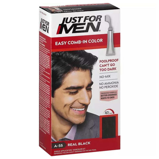 JUST FOR MEN COLORATION FACILE À L'APPLICATEUR PEIGNE NOIR VÉRITABLE A-55