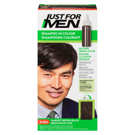 JUST FOR MEN COLORANT CAPILLAIRE SHAMPOOING BRUN-NOIR LE PLUS FONCÉ H-50A