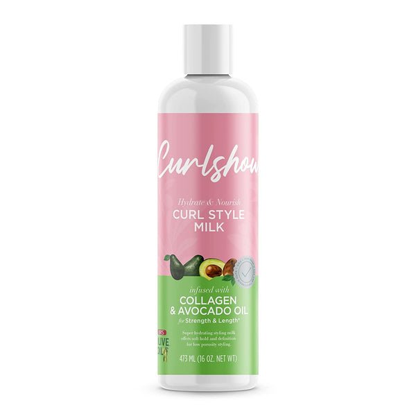 ORS Olive Oil Curlshow Lait Coiffant Boucles Infusé de Collagène et d'Huile d'Avocat pour la Force et la Longueur 473 ml