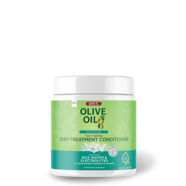 Après-shampoing hydratant intense super adoucissant ORS Olive Oil Max Moisture infusé à l'eau de riz et aux électrolytes 591 ml