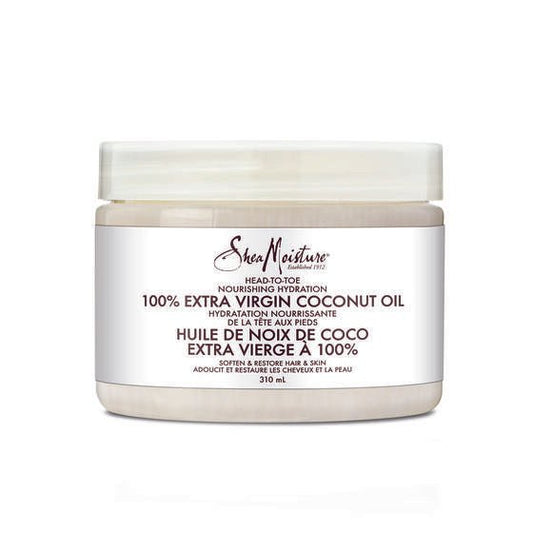 SHEAMOISTURE Huile de Coco 100% Vierge Extra, Hydratation Nourrissante de la Tête aux Pieds 90g